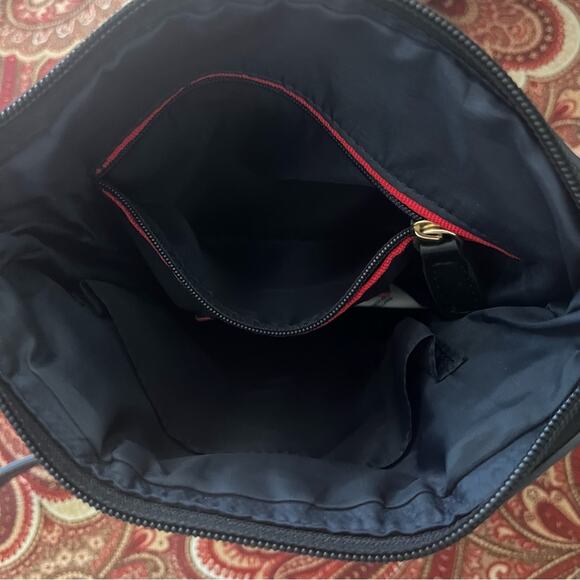 Tommy Hilfigure Black Small Crossbody Gold Hardware Vegan Leather Bag - Picture 7 of 9